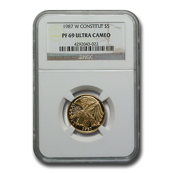 1987-W Gold $5 Commem Constitution MS-69 NGC 1987-W Gold $5 Commem Constitution MS-69 NGC